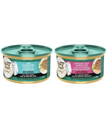 Fancy Feast Medleys Tuna Florentine and Wild Salmon Fare Wet Cat Food Bundle