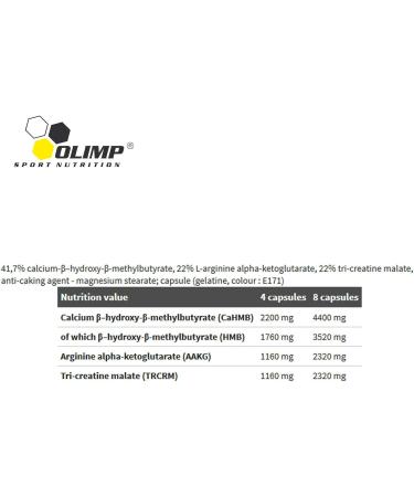 Hmbolon | HMB + L-Arginine + Tri-Creatine Malate | Anabolic & Anti-Catabolic Pills | Fat Burner & Muscle Mass Builder | 90 Capsules - International Shipping Available - Buy Online on GoSupps.com