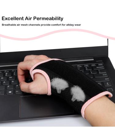 Nucamper Breathable Wristwear with Metal Stabilizer | Adjustable Wrist Bandage for Arthritis & Sprains | Lightweight Support for Men & Women - Right Hand (Balk-Rosa S/M) - Buy Online on GoSupps.com