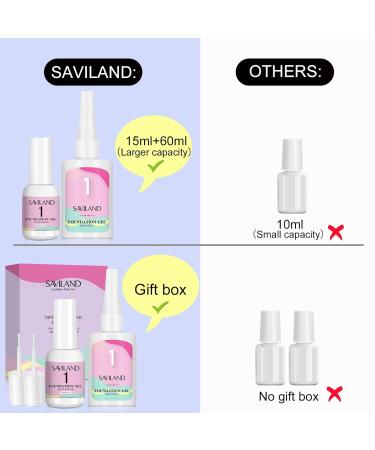 Shop Saviland 15ml + 60ml Dip Powder Foundation Base - No Curing Needed for DIY Nails | Large Capacity for Nail Salons - Fast International Shipping - Buy Online on GoSupps.com