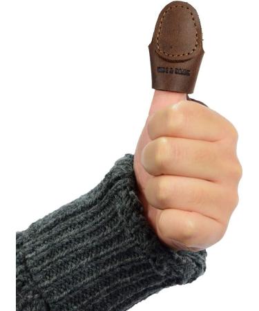 Hide & Drink Leather Archery Thumb Protector Mongolian Finger Guard for Recurve Bow - Handmade, Bourbon Brown - 101 Year Warranty - Buy Online on GoSupps.com