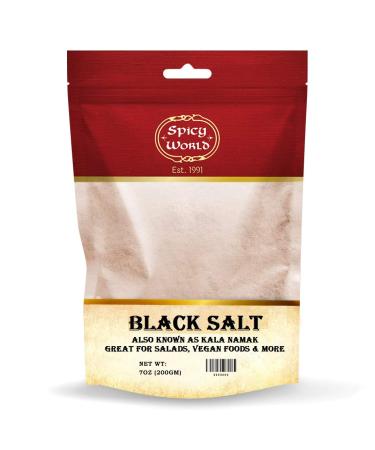 Spicy World Black Salt (Kala Namak Mineral) 7 Oz - Vegan, Pure, Unrefined, Non-GMO & Natural - Perfect for Tofu Scramble, Egg Taste 7 Ounce (Pack of 1)