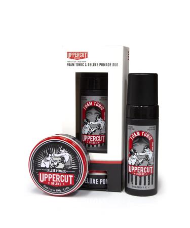 Uppercut Deluxe Matte Pomade with Strong Hold 100g and Deluxe Foam Tonic 150ml Duo Gift Set