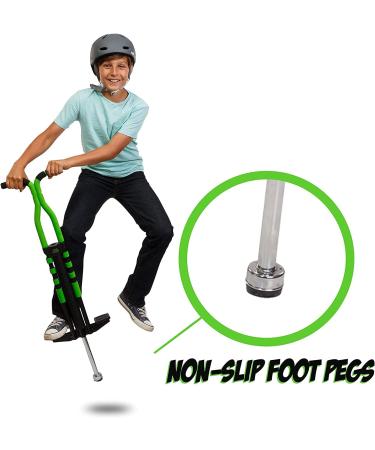 New Bounce Pro Sport Edition Pogo Stick for Kids Ages 9 and Up - 80 to 160 Lbs - Quality Easy Grip PogoStick in Black & Green for Hours of Fun - Buy Online on GoSupps.com