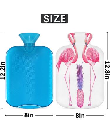 Pink Flamingo Hot Water Bottle with Fluffy Cover 2L | Cozy & Cute Pain Relief for Kids & Adults | Perfect for Warm Nights - Buy Online on GoSupps.com