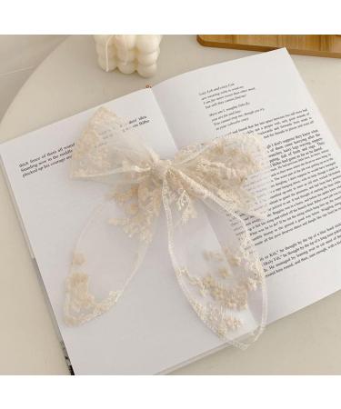 Asphire Vintage Lace Large Bow-Knot Hair Clip - Handmade Embroidery Bridal Butterfly Barrette Clip for Women - White - Buy Online on GoSupps.com