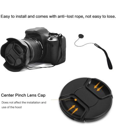 2 Pack 55mm Center Pinch Lens Cap for Nikon Canon Sony DSLR Cameras | Compatible with Nikon D3400 D3500 D5500 D5600 D7500, Sony FE 35mm f1.8/FE 28-70mm f3.5-5.6 OSS | Fits Any 55mm Thread Lenses - Buy Online on GoSupps.com