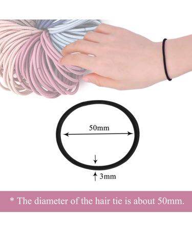 Xcozu 100-Pack Multi-Colored Hair Ties for Girls & Women - Metal-Free Elastic Ponytail Holders 50x3mm - Buy Online on GoSupps.com