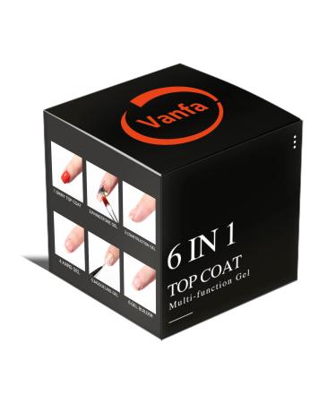 6 in 1 Top Coat Multi- Funtion Gel Rhinestone Builder Nail Extension in a Jar