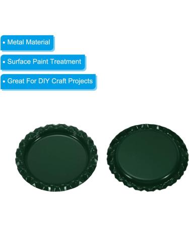 PATIKIL 1 Inch Flat Decorative Bottle Caps 50 Pack Craft Bottle Pendant Trays Double Sides Printed for DIY Pendants Craft Scrapbooks Dark Green - Buy Online on GoSupps.com