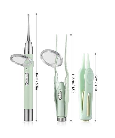 LED Ear Wax Removal Kit - Gentle & Safe for Kids - Wide Handle, Built-in Light - Light Green - Buy Online on GoSupps.com