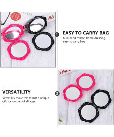 Lurrose Round Mirror 6pcs Mini Folding Compact Makeup Mirrors - Double Sided Rose Shape for Women Travel, Pocket Magnifier Included - Buy Online on GoSupps.com
