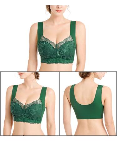 Plus Size Minimizer Women s Seamless Bralette - Wireless Daily Sports Leisure Bra in Green Size 52/120d - Buy Online on GoSupps.com