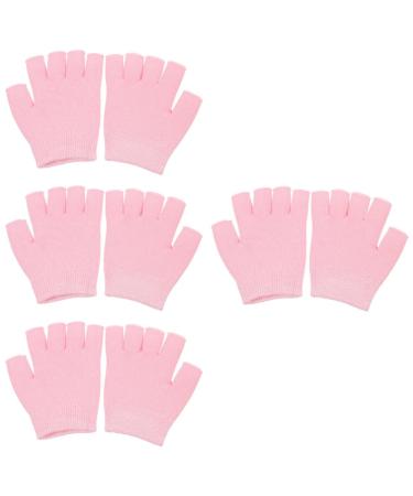FOMIYES 4 Pairs Gel Moisturizing Gloves Hand Dappen Dishes for Acrylic Mens Gel Heated Gloves Cotton Warm Mittens for Men Heated Mittens for Women Soft Dipping Pink Skin Gel Computer Man