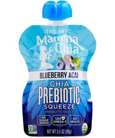 Mamma Chia Organic Prebiotic Squeeze Snack Blueberry Acai Fiber-Rich Prebiotic Gut Support USDA Organic Non-GMO Vegan Gluten Free 3.5 Ounce (Pack of 4) - Buy Online on GoSupps.com