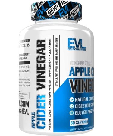 EVLution Nutrition Apple Cider Vinegar - 60 Veggie Capsules for Weight Loss & Digestion - Buy Online on GoSupps.com