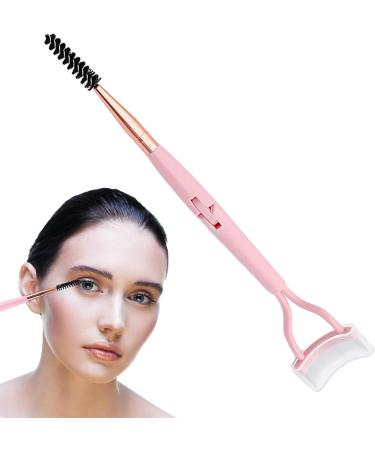 Eyelash Separator Double Head Eyebrow Brush Stainless Steel Eyelash Separator | Portable Half Arc Makeup Tools Eyelash Brush Foldable for Women Girls Teens Ladies Adults Light Pink - Buy Online on GoSupps.com