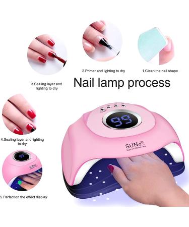 AoxuYLZ 180W UV LED Nail Lamp with 45 Lamp Beads, 4 Timer Settings & LCD Touch Display - Auto Sensor, Professional UV Nail Dryer for Gel Polish - Buy Online on GoSupps.com