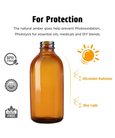 Small Glass Spray Bottles 4 oz - Amber & Clear | Refillable Fine Mist Sprayer for Essential Oils | 2 Pack with Labels Funnel Lids & Pipettes - Buy Online on GoSupps.com
