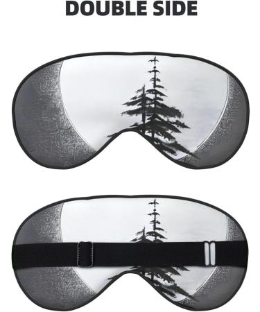Moon Pine Tree Soft Eye Mask - Unisex Comfortable & Breathable Sleep Aid for Deep Rest - Black - Buy Online on GoSupps.com