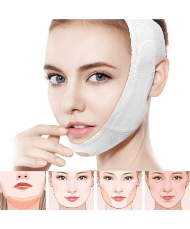 Breathable Chin Up Facial Mask,Reusable Face Lift Strap,Pain-Free Double Chin Reducer,Skin Care Tools for Anti-Sagging-Aging-Wrinkle-Snore for Women Men (White)