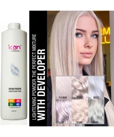 ICAN LONDON PROFESSIONAL CREAM PEROXIDE 30 VOL 9% 1000 ML + RAPID BLUE POWDER BLEACH (JAR) 500 G SET - Buy Online on GoSupps.com