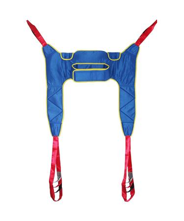 Toileting Sling Lift Equipment Bariatric Handicap Lift Commode Sling Transfer Belt with Four Point Support Full Body Sling (Color : Blue)