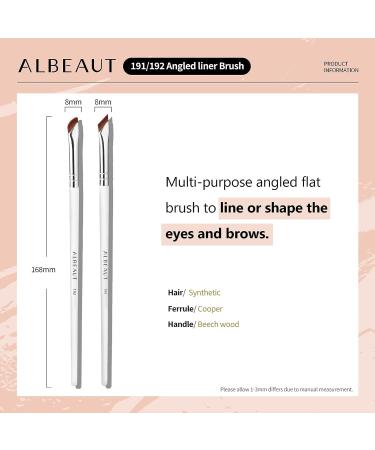 ALBEAUT Angled Eyeliner and Brow Brush - Fine Point Makeup Tool for Gel Liner and Brow Tint - White Flat Applicator Kit - Buy Online on GoSupps.com