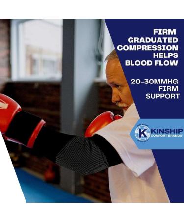 Elbow Brace Compression Support Sleeve for Tendonitis Golfer & Tennis Elbow | Reduce Joint Pain | Arthritis & Bursitis Relief | Black Medium Pair - International Shipping Available - Buy Online on GoSupps.com