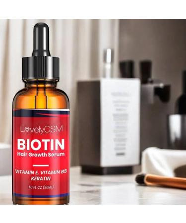Biotin Hair Growth Serum - Advanced Hair Thickening Formula with Ginger Oil for Men & Women - 30 ML Biotin Oil for Hair Loss & Thicker Hair - Buy Online on GoSupps.com