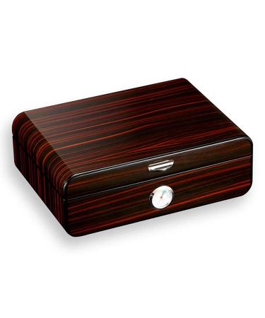 Cigar Moisturizing Case with Hygrometer and Humidifier Cedar Divider Holds 20-25 Cigars