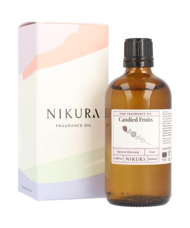 Nikura Candied Fruits Fine Fragrance Oil - 100ml | Perfect for Soap Making Candle Making Wax Melts Diffuser Burner | Great for use in Bath Bombs Perfume Oil Perfume Scents | Vegan & UK Made
