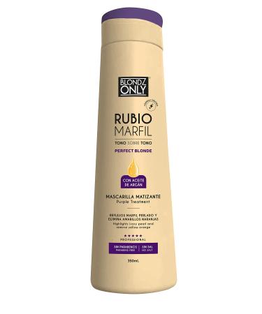 Purple Conditioner Treatment Mask Rubio Marfil Blonde Pearl with Argan Oil Perfect Blonde Toner (Perla Beige) 11.8 Fluid Ounce (350 ml) BLONDE PEARL IVORY