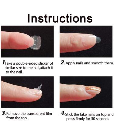 50 Sheets Waterproof Double Side Glue Nail Sticker | Press on Nail Adhesive Tabs for False Nails | Breathable Jelly Adhesive Tabs and Nail Glue - 50 Pieces - Buy Online on GoSupps.com