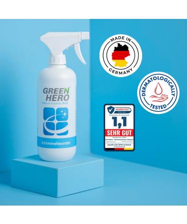 Green Hero Chlorine-Free Mold Remover Spray 500ml - Effective Anti-Mold Solution for Wood Tiles Carpets & Upholstery - Buy Online on GoSupps.com