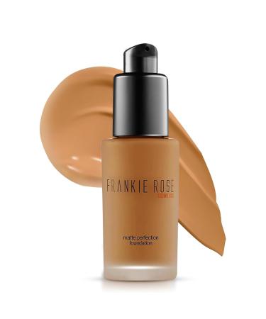 Frankie Rose Cosmetics Matte Perfection Foundation Makeup Long-Lasting Hydrating Foundation for Semi-Matte Finish - Foundation Full Coverage for All Skin Types - (Latte) 1.0 US fl oz / 30 ml