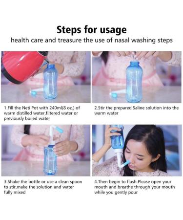 Sinus Rinse Bottle & Nasal Irrigation Kit - Pressure Wash Cleaner for Adults & Kids | International Shipping Available - Buy Online on GoSupps.com