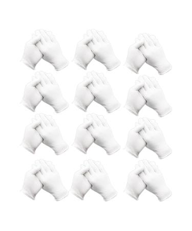Landrain 12 Pairs of Breathable White Cotton Gloves Soft Fabric Gloves White Cotton for Multi-Purpose