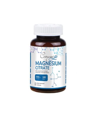 Magnesium Citrate Capsules | Citrato de Magnesio | Vegan Gluten Free Non-GMO -180 Veg Capsules