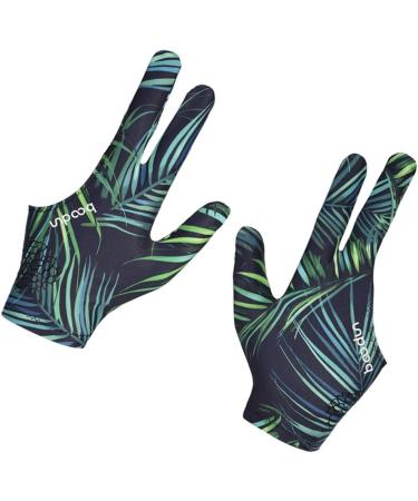 EXCEART Elastic 3 Fingers Billiard Shooters Gloves - Leaves Design | For Carom, Pool, Snooker Cue Sports | Wear on Right or Left Hand - Buy Online on GoSupps.com