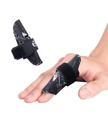 Kuangmi Finger Sleeve Support Protector and Injuries in Sports (Black Pair S/M) Black S/M-2 Pieces