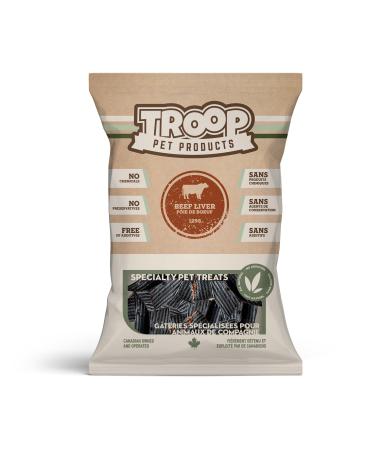 Troop Pet Products Beef Liver Fully Natural Single Ingredient Canadian Dehydrated Training Treat (125g) 125 g (Pack of 1)