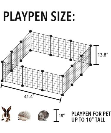 Small Pet Playpen 13.8x13.8 - Indoor/Outdoor Metal Wire Cage for Small Animals - Guinea Pigs, Bunny, Hamster - Portable Yard Fence by Allisandro - Buy Online on GoSupps.com
