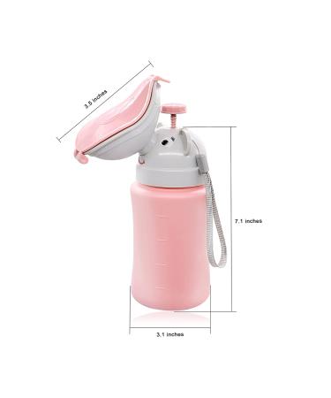 Kids Travel Urinal Portable Potty - Leak Proof 500ml Pink Pee Bottle for Girls | Emergency Toilet for Car, Camping, Road Trips | Toddler Baby Urinal - Buy Online on GoSupps.com