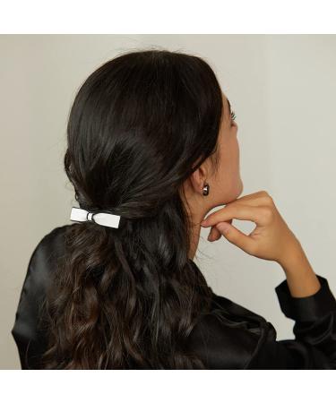 Elegant Bow Tie Kawaii Hair Clips 2 Pack - Metal Matte Hairpins for Women and Girls - Japanese Hair Barrettes Accessories (Little Size 2.56x0.67 Inch) - Buy Online on GoSupps.com