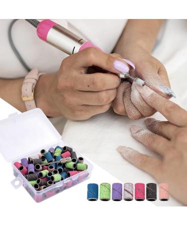100 Piece Nail Cutter Attachments Set - Grit 80/120/180 Nail Drill Bits & Storage Box for Electric Grinding - Silver Gold Colorful - Buy Online on GoSupps.com