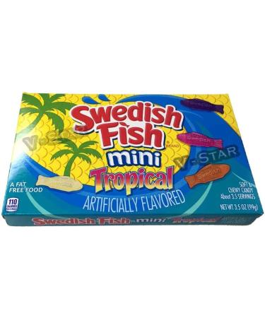 2 Boxes of SWEDISH FISH Mini Tropical Chewy Assorted 99g - American Candy - Buy Online on GoSupps.com