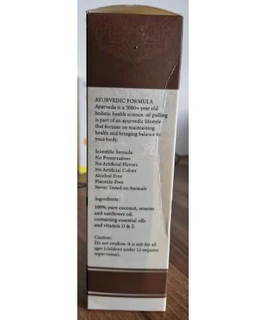 VED Coconut Pulling Oil - Natural Mouthwash with Tongue Scraper | Teeth Whitening Fresh Breath Vitamin D & E Alcohol Free - 237ml - Buy Online on GoSupps.com