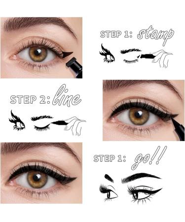 KIMUSE Winged Eyeliner Stamp-2 Eyeliner Pens for Perfect Wing Cat Eye Stamp Eyeliner Waterproof Smudge Proof Long Lasting Makeup Liquid Eye Liner (BLACK) - Buy Online on GoSupps.com