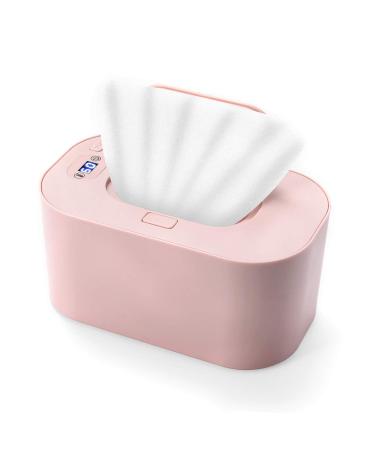 Jiaan Baby Wet Wipe Warmer Dispenser Box, 40-60 Wide Range Multi-Level Adjustment. Babies No Longer Nears Cold Wipes Mom's Good Helper (Pink)